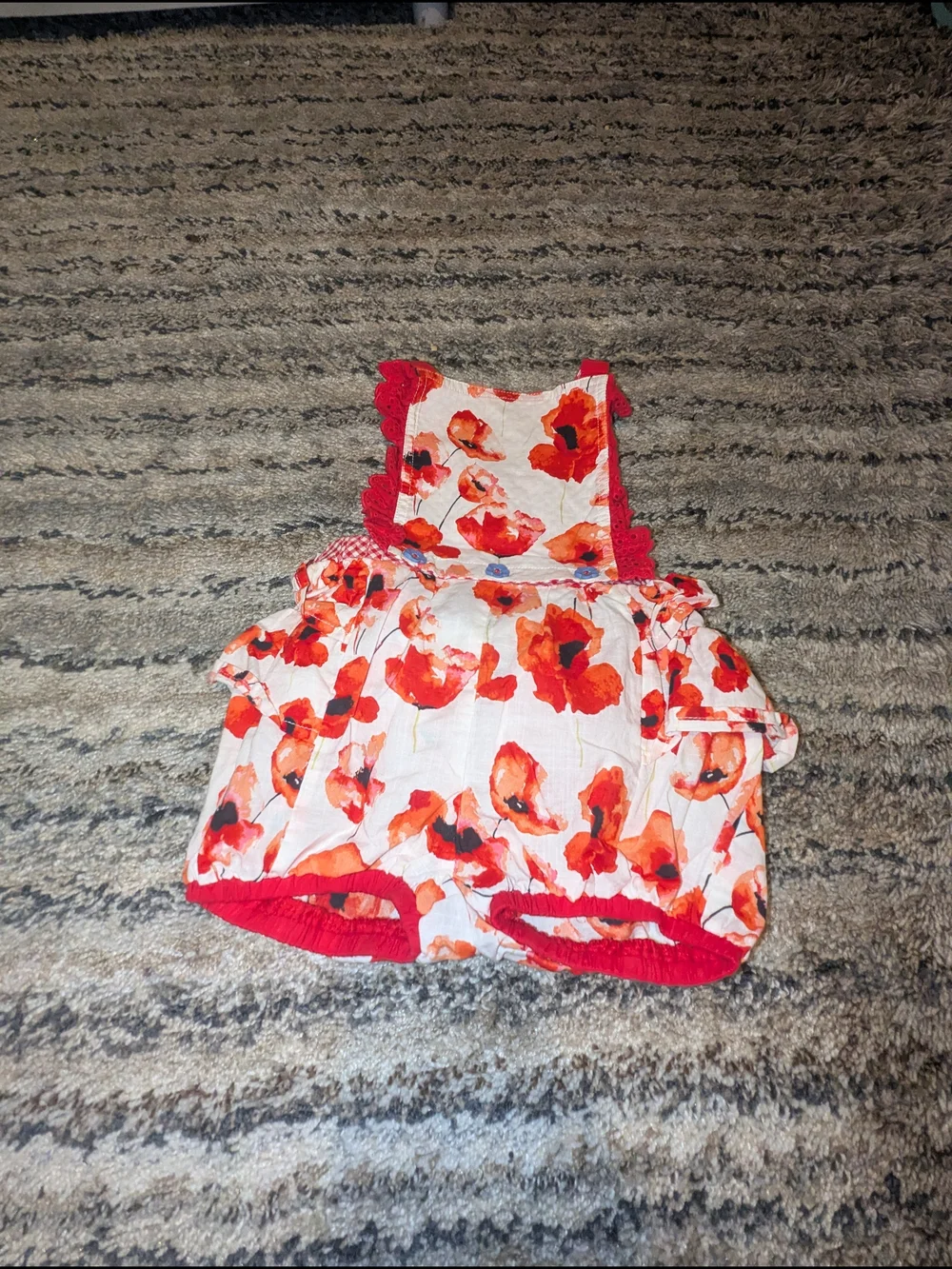 Matilda Jane White Romper with Red Floral Print